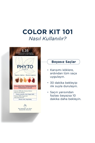 Phyto Coloramonyaksız Kalıcı Doğal Içerikli Bitkisel Saç Boyası 5.35 Açık Kestane Dore Akaju