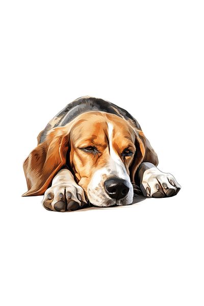 INOVATIX Set of 8 pieces, American Beagle Sticker, INOVATIX®. 6 cm
