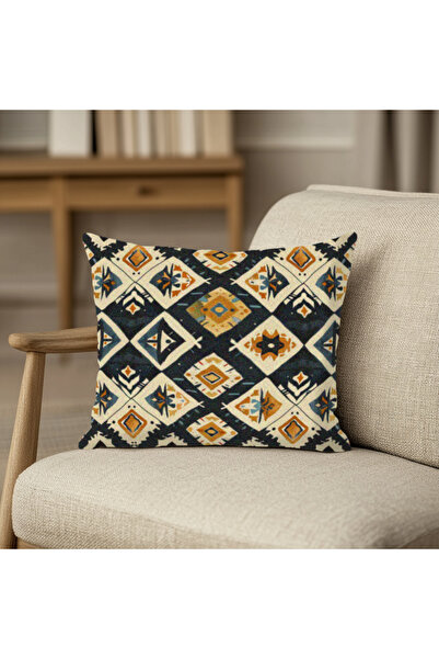 TURKISHRUG KINGDOM مربع غطاء وسادة ملون منقوش على شكل الأناضول