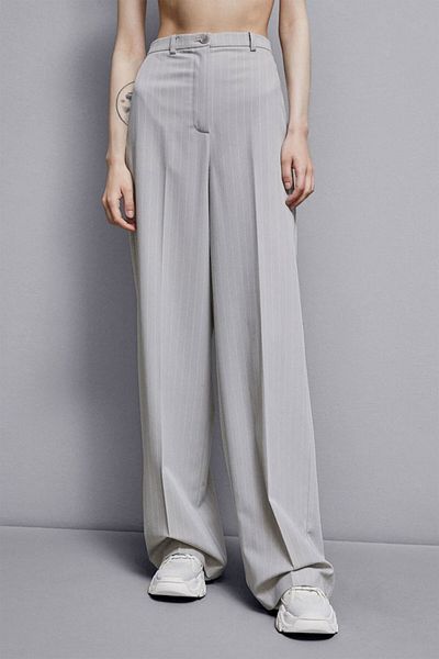 Patrizia Pepe Stripess Wide Pants - - 40, Gray