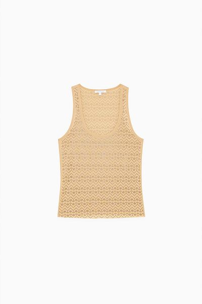 Patrizia Pepe Top cu monogramă și strasuri - - Bej, XS/s
