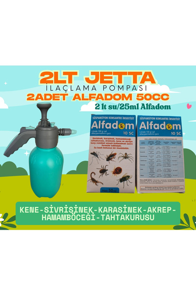 Kulsan İlaç JETTA 2lt ilaçlama pompası+2 adet Alfadom 50cc (kene-sivrisinek-h...