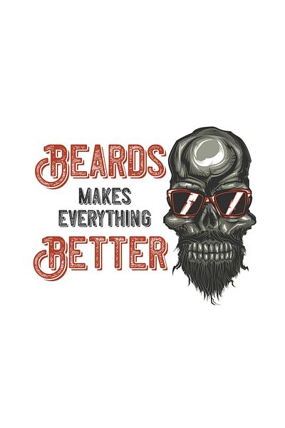 INOVATIX Set of 8 pieces, Sticker Beards Makes Everything Better, INOVATIX®. 6 cm
