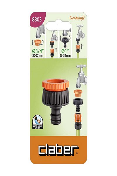 CLABER 1-3/4inch Threaded Tap Hose Connector