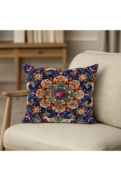 TURKISHRUG KINGDOM غطاء وسادة رمي مزدوج الجوانب منقوش من الكليم