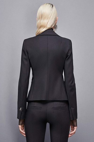Patrizia Pepe SLIM TWO-BUTTON JACKET - PATRIZIA PEPE - 42, BLACK
