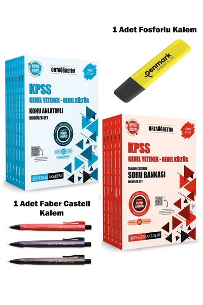 Pegem Akademi Yayıncılık 2026 KPSS Ortaöğretim Konu Anlatım Set 6 Kitap + Sor...