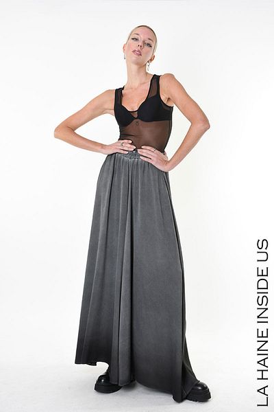 La Haine Inside Us WIDE PANTS WITH WAIST DRAWN - LA HAINE INSIDE US - XS, GREY