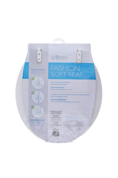 rexa Soft Padded Toilet Seat – White, Comfortable Fit for Standard Toilets with Installation Kit