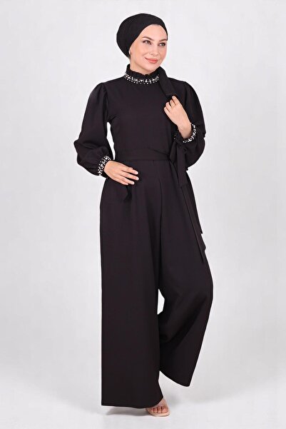 Missvalle Φόρεμα με λεπτομέρειες από μαργαριτάρια Μαύρο MSW19152-1