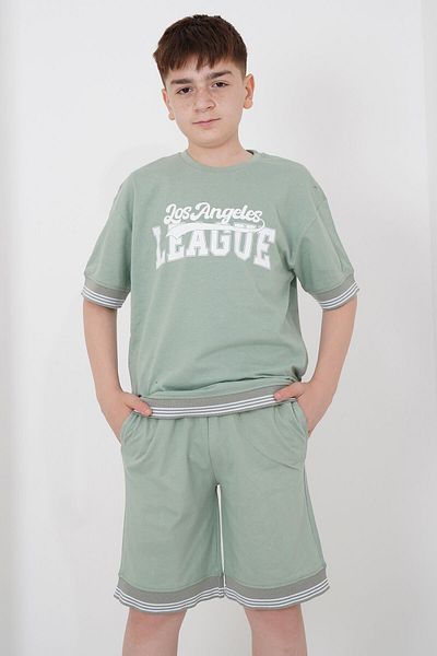 HayKids Boy's Two Thread Fabric Bicycle Collar Shorts Set