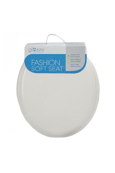 rexa Soft Padded Toilet Seat – White, Comfortable Fit for Standard Toilets with Installation Kit