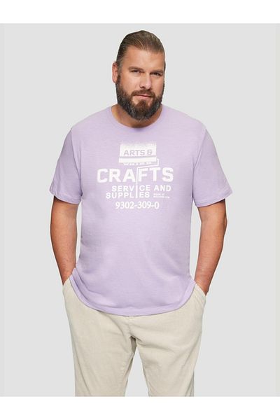 s.Oliver Big Sizes Men's Big Size T-shirt With Text Print And Neckline, Dark Blue