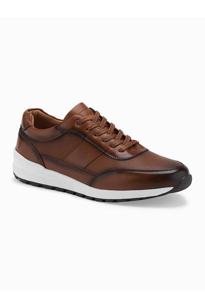 OMBRE Herren Leder Sportschuhe Sneakers - braun V1 OM-FOSL-0181 40