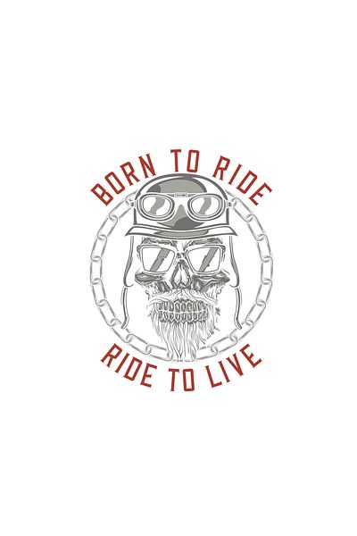 INOVATIX Set de 8 piese, autocolant Born to Ride Ride to Live, INOVATIX®. 6 cm