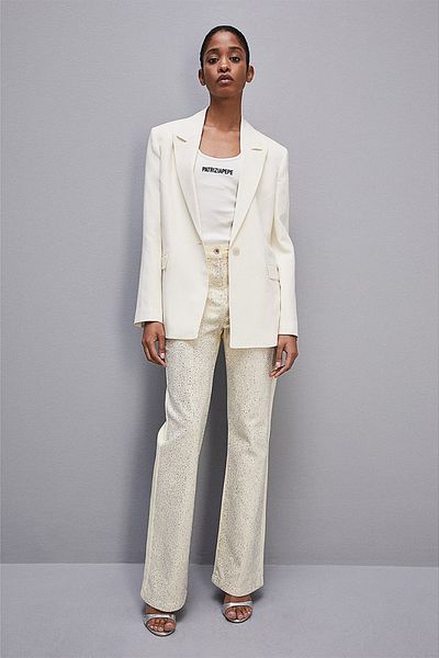 Patrizia Pepe JEANS EVAZAȚI CU STRASURI - PATRIZIA PEPE - CREM, 29
