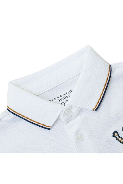 Giordano Kids' Lion Polo: 3D Embroidery, Comfort Piqué, Classic Style