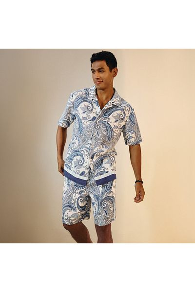 Iconic Regular Fit Paisley Print Collared Shirt