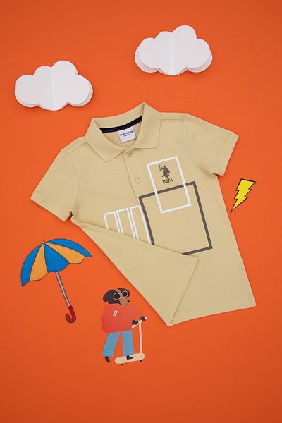 U.S. Polo Assn. Boy's Light Khaki T-Shirt 50307175-Vr183