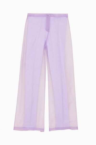 Patrizia Pepe TRANSPARENT PALAZZO PANTS - PATRIZIA PEPE - LILA, 44