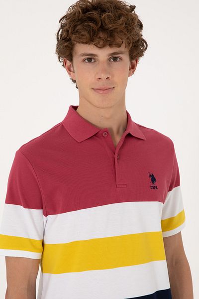 U.S. Polo Assn. Men's Regular Fit Polo Neck Cherry T-Shirt 50306820-Vr223