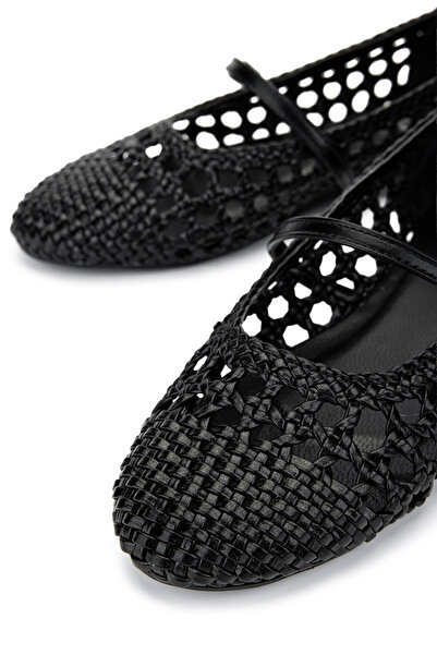 Tamer Tanca Kadın Vegan Siyah Babet Ayakkabı