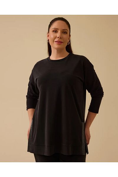 Gala-Xi Plus Size Side Slit Long Sleeve Tunic