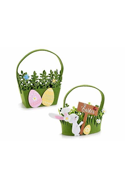 Decorer Set 2 textile baskets model Easter 16x8x26 cm