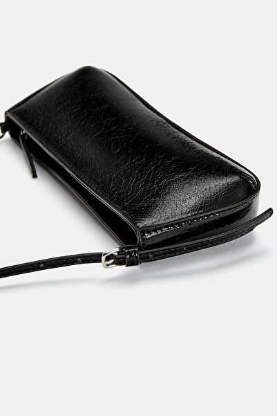 Pull & Bear Faux patent finish shoulder bag