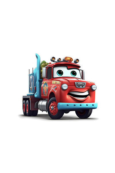 INOVATIX Set de 8 piese, autocolant Red Truck Hero, INOVATIX®. 6 cm