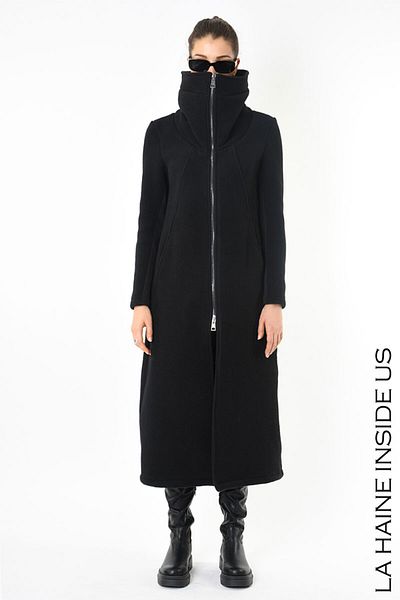 La Haine Inside Us LONG COAT - LA HAINE INSIDE US - L, BLACK