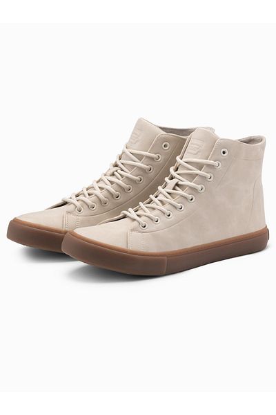 OMBRE Herren-Sneakers mit Gummisohle - creme V1 OM-FOTH-0187 41