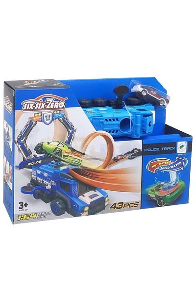JOYFUL CHİLD Toy Police Fire Truck Play Set 43 Pieces Blue