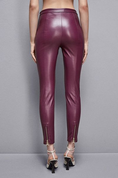 Patrizia Pepe Eco-leather Pants - - 38, Bordeaux
