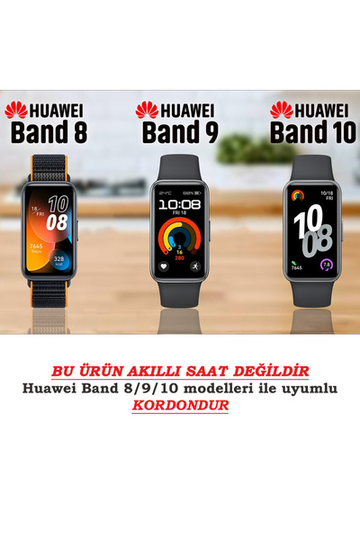 Dexmon Huawei Band 8 / 9 / 10 Uyumlu Hasır Örgü İnce Kumaş Cırtlı Kordon Bileklik