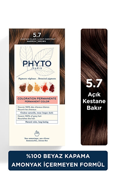 Phyto Color Amonyaksız Kalıcı Doğal Içerikli Bitkisel Saç Boyası 5.7 Açık Kestane Bakır