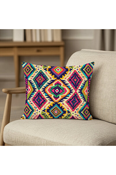 TURKISHRUG KINGDOM غطاء وسادة بوهيمي مخطط هندسي