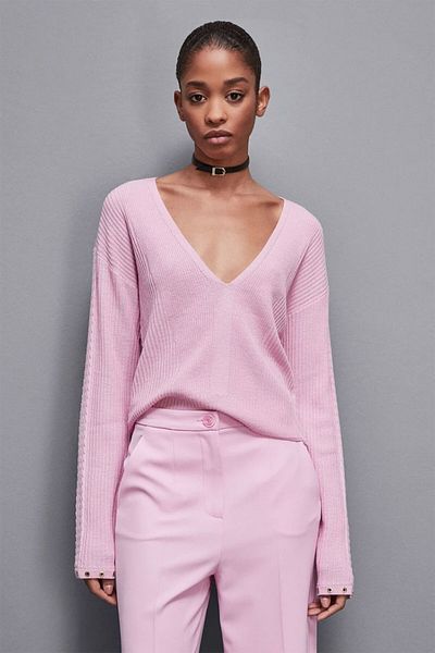 Patrizia Pepe Long Sleeve Sweater - - L, Pink