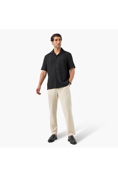 Iconic Textured Shirt with Short Sleeves