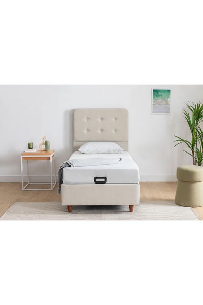 Vivense NOTTE BAZA VE BAŞLIK SETİ, KREM, 90x190