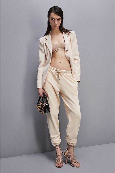 Patrizia Pepe FLEECE-JOGGER PANTS - PATRIZIA PEPE - CREAM, L