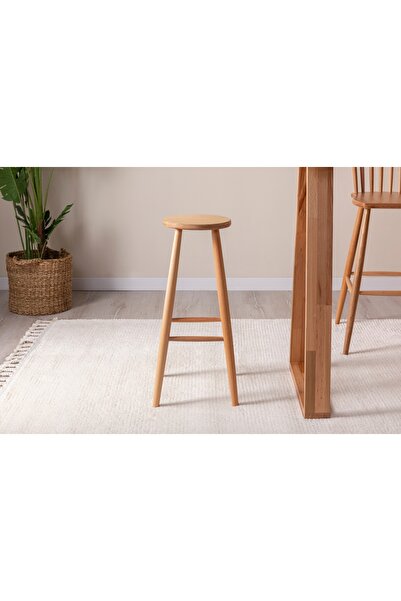 Vivense ZEUS AHŞAP BAR TABURESİ, BEJ