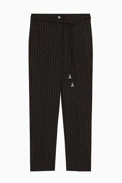 Patrizia Pepe Stripes Printed Pencil Pants - - 46, Black