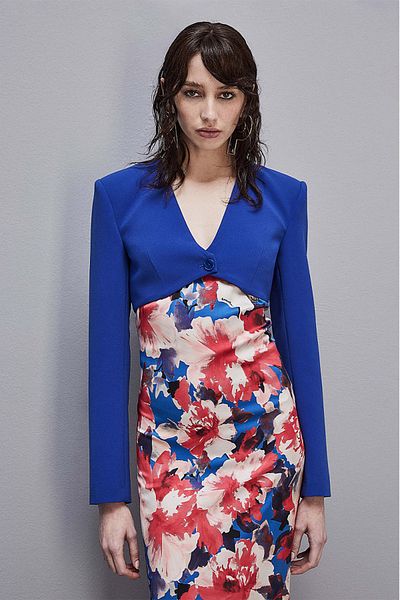 Patrizia Pepe CROP JACKET - PATRIZIA PEPE - ROYAL BLUE, 40