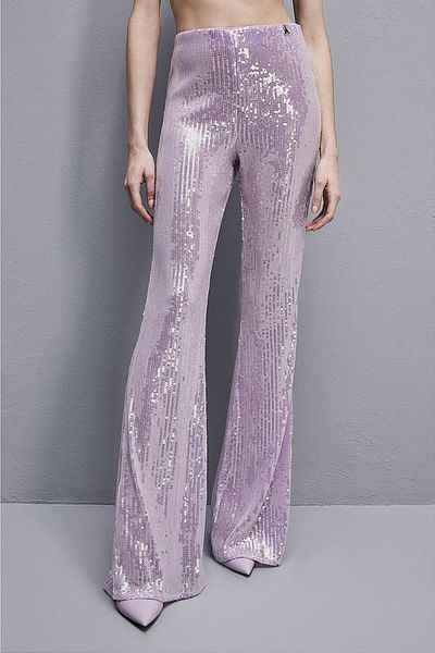 Patrizia Pepe ESSENTIAL SEQUIN PANTS - PATRIZIA PEPE - SILVER, M