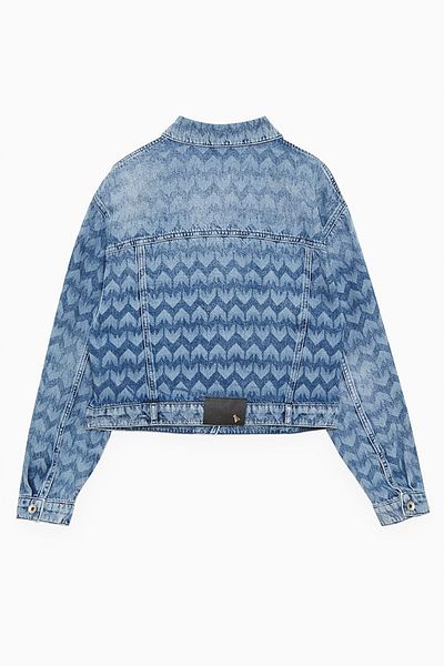 Patrizia Pepe MONOGRAM DENIM JACKET - PATRIZIA PEPE - BLUE, 44