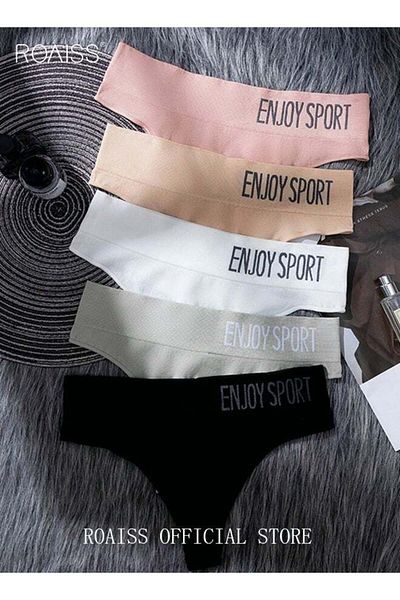 ROAISS 5 Piece Briefs Women Cotton High-Rise Bikini Briefs Stretch Panties Underwear