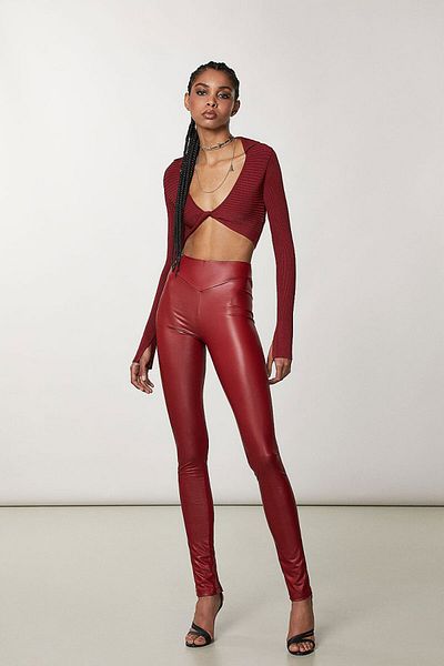 Patrizia Pepe SKINNY LEGGINGS - PATRIZIA PEPE - RED, XS-S