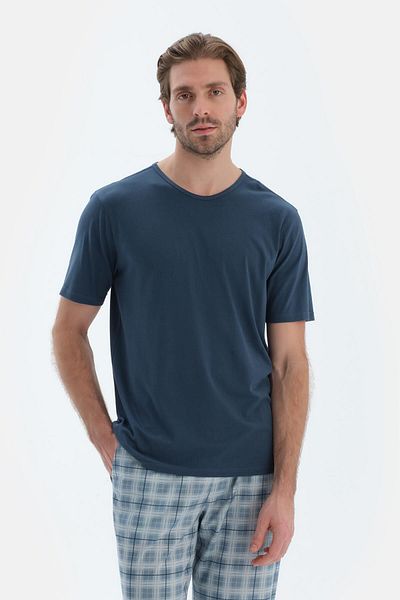 Dagi Μπλουζάκι με κοντό μανίκι Navy Blue Crew Neck Basic