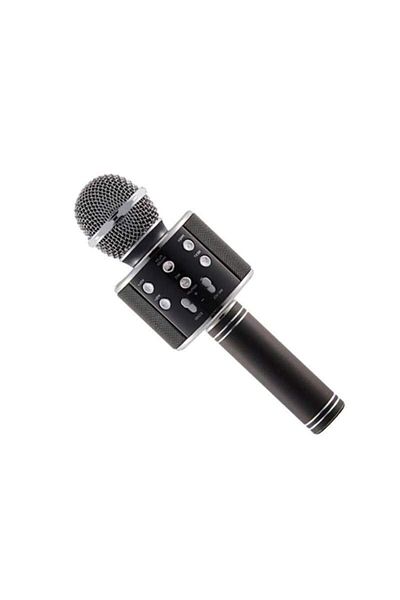 SIKS Microfon karaoke profesional cu difuzor încorporat, card SD, USB, AUX, negru